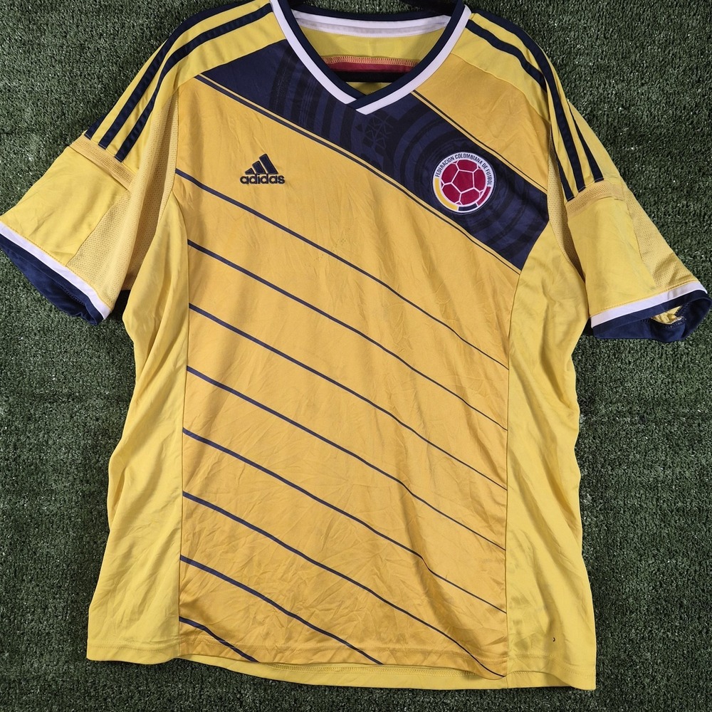 Adidas Colombia Soccer Jersey Mens XL Yellow National Team Futbol Shirt